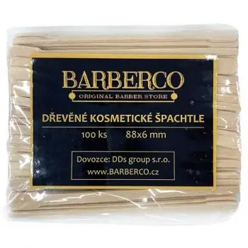Levný BARBERCO Dřevěné MINI špachtle k nanášení vosku 88x6mm - 100ks