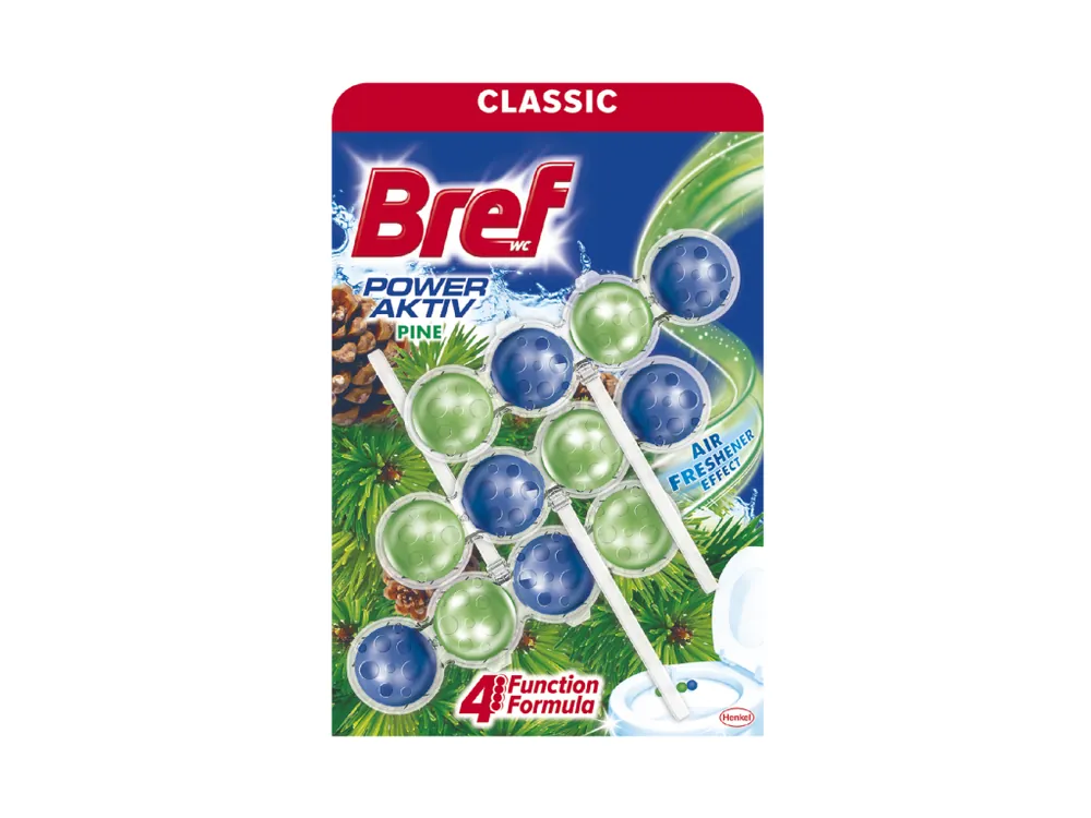 Bezpečná Platba Bref WC blok Power Aktiv 3 ks (3x50g) Pine