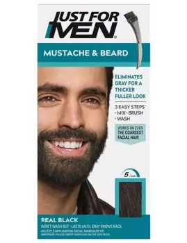 Ihned K Objednání JUST FOR MEN M-55 Mustache And Beard REAL BLACK - barva na vlasy a vousy - černá