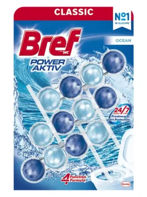 Bref WC blok Power Aktiv 3 ks (3x50g) Ocean Cenově Výhodný