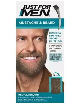 JUST FOR MEN M-35 Mustache And Beard MEDIUM BROWN - barva na vlasy a vousy - středně hnědá Akční Cena