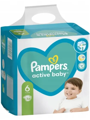 Novinka Pampers plenky Active Baby vel. 6 (13-18 kg) 56 ks