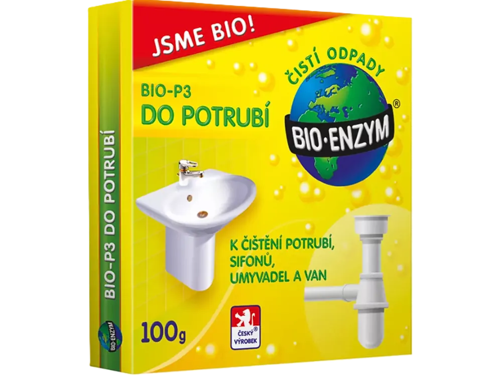 Bio-enzym Bio-P3 k čištění potrubí 100 g Dokud Zásoby Vydrží