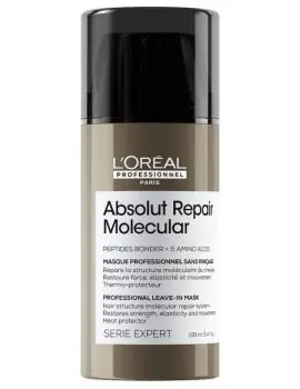 LOREAL Absolut Repair Molecular Leave-In Mask 100ml - bezoplach maska pro velmi poškozené vlasy Finální Výprodej