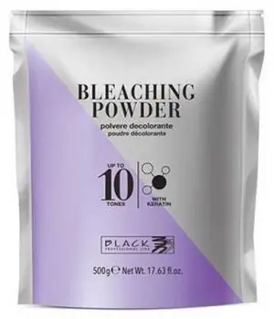 BLACK Professional Bleaching Powder With Keratin - melír zesvětlující o 10 tónů - sáček 500g Časově Omezené