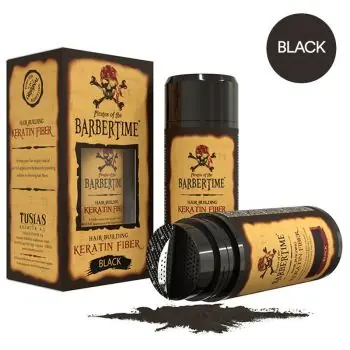 Horká Nabídka BARBERTIME Hair Building Keratin Fiber BLACK 21g - pudr pro zakrytí řídnoucích vlasů - černý