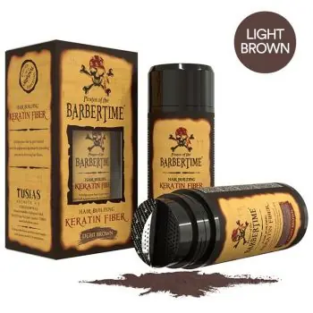 Tovární Cena BARBERTIME Hair Building Keratin Fiber LIGHT BROWN 21g - pudr pro zakrytí řídnoucích vlasů - světle hnědý