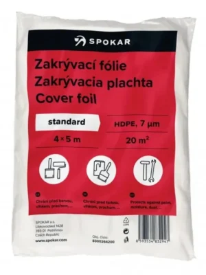 Spokar zakrývací fólie 4x5 m 20 m2 HDPE-7µ Autentický