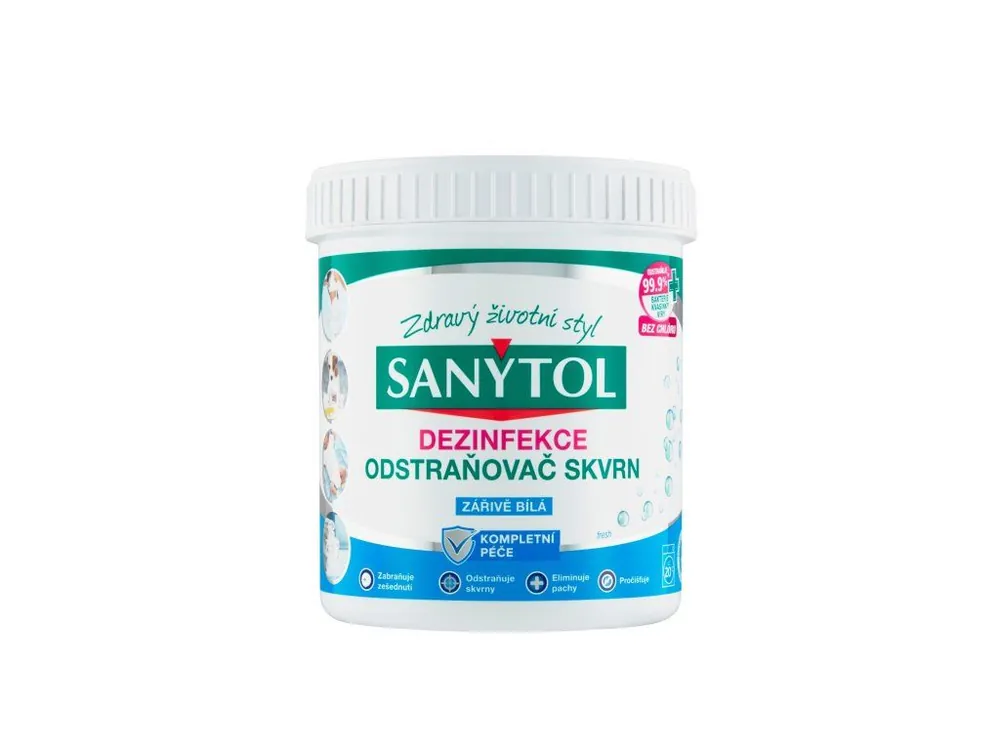 Sanytol dezinfekční odstraňovač skvrn 450 g Zářivě Bílá Levný