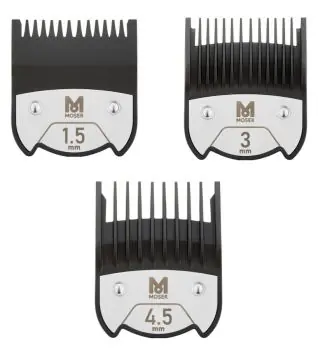 Časově Omezené MOSER 1801-7010 Přídavné magnetické hřebeny 1.5mm, 3mm a 4.5mm pro strojky Genio a ChromStyle
