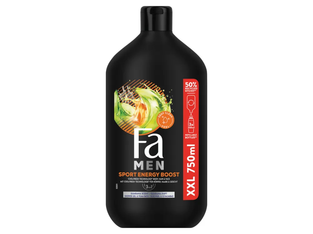 Výhodná Nabídka Fa Men sprchový gel 750 ml Sport Energy Boost 3v1