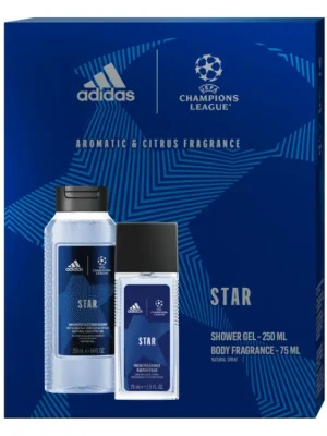 Adidas dárková sada UEFA Star (DNS 75 ml + sprchový gel 250 ml) Horká Nabídka
