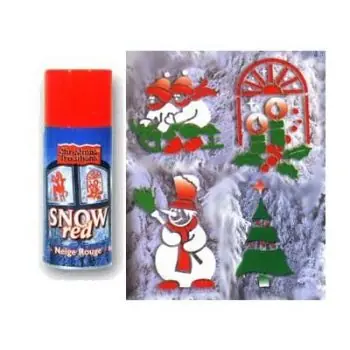 Hit Sezóny CHRISTMAS TRADITIONS Snow Spray Red 150ml - vánoční dekorativní sníh ve spreji - červený