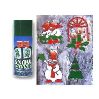 Originální CHRISTMAS TRADITIONS Snow Spray Green 150ml - vánoční dekorativní sníh ve spreji - zelený