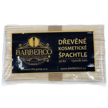 Cenová Bomba BARBERCO Dřevěné LARGE špachtle k nanášení vosku 150x18mm - 50ks