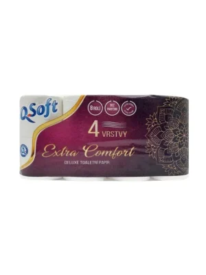 Q-Soft toaletní papír 8 ks Extra comfort 4-vrstvý Zlevněný