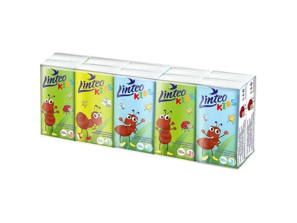 Oblíbený Linteo papírové kapesníčky 10x10 ks 3-vrstvé Kids