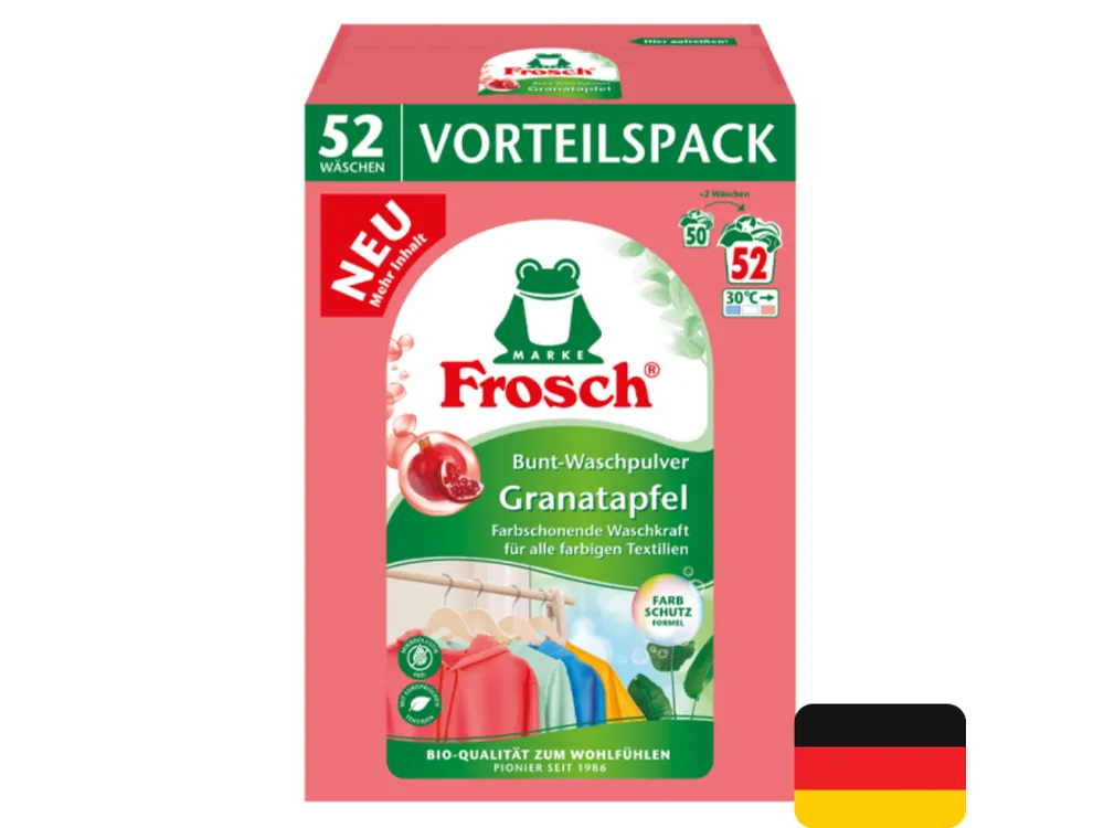 Novinka Frosch prací prášek 52 dávek Color Granatapfel 3,432 kg