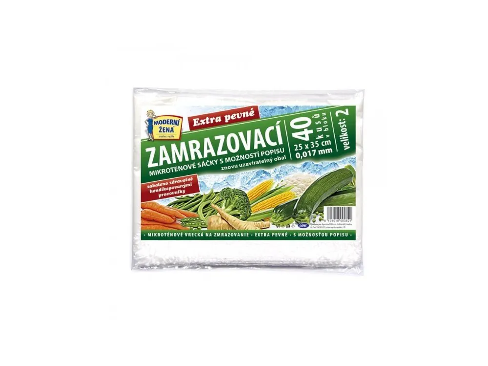 Nízká Cena Zamrazovací mikrotenové sáčky č. 2 - 25 x 35 cm extra pevné 40 ks