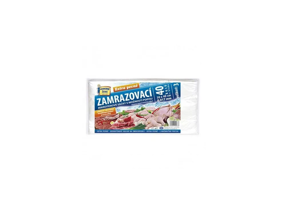 Zamrazovací mikrotenové sáčky č. 3 - 30 x 40 cm extra pevné 40 ks Akce