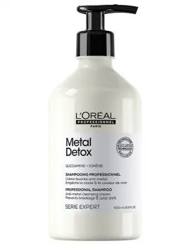 Aktuální LOREAL Serie Expert Metal Detox Shampoo 500ml - hloubkově čistící šampon pro barvené a poškozené vlasy