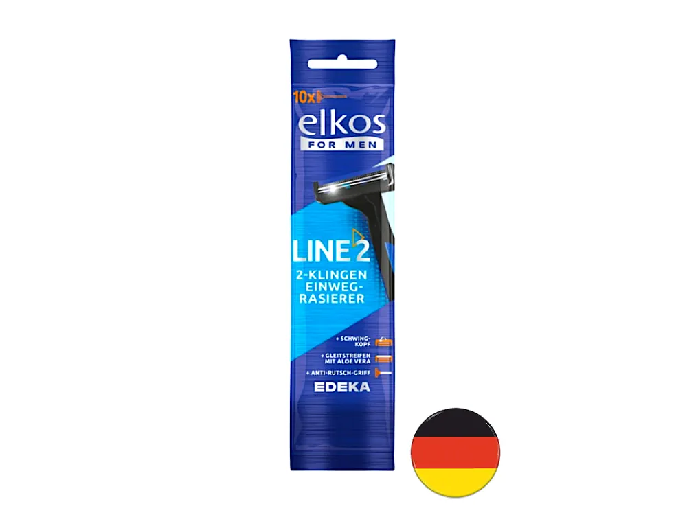 Elkos for Men jednorázové holicí strojky Line2 2-břité 10 ks Poslední Šance