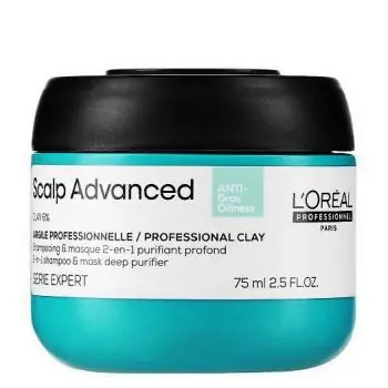 Originální L´ORÉAL Scalp Advanced Anti-Oiliness 2-in-1 Purifier Clay 75ml - maska 2v1 na mastné vlasy