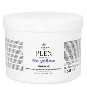 KALLOS Plex Bond No Yellow Hair Mask 500ml - neutralizační maska proti žlutým tónům blond vlasů Finální Výprodej