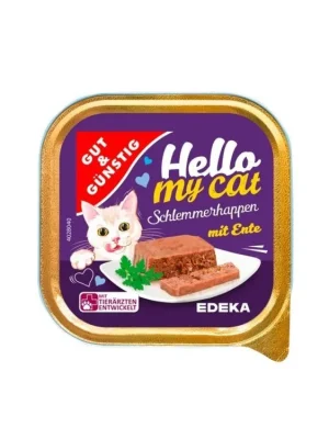 Zlevněný Gut & Günstig paštika pro kočky 100 g s kachním masem
