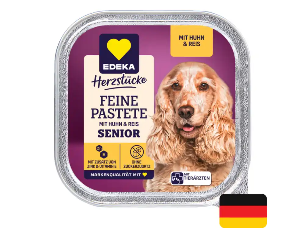 Edeka paštika pro psy 300 g s kuřecím masem a rýží Senior Oblíbený