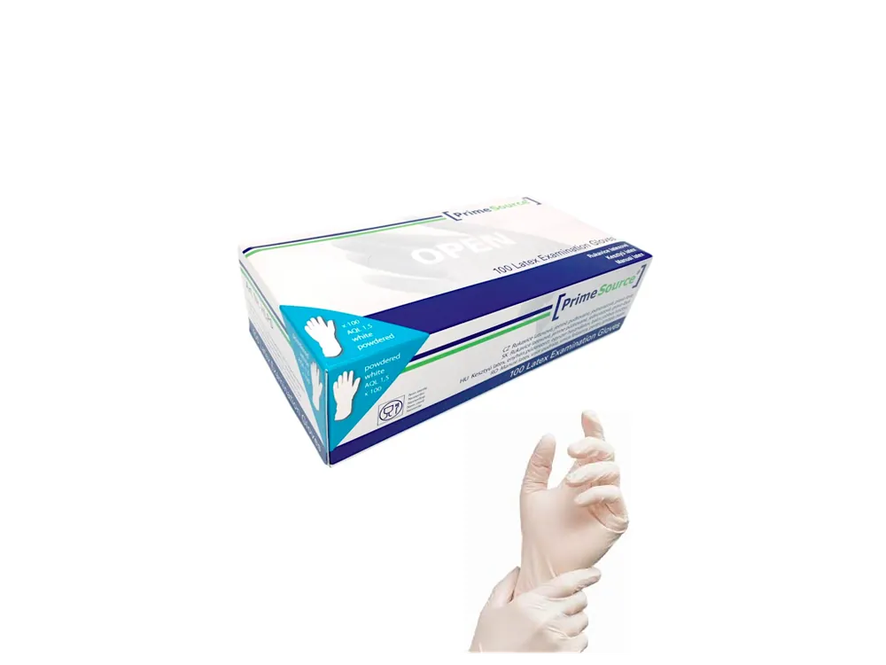 PrimeSource jednorázové latexové rukavice 100 ks vel. L Horká Nabídka