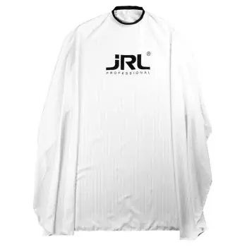 JRL Professional Classic Styling Sape White - pruhovaná barber pláštěnka - bílá s logem JRL Doprava Zdarma