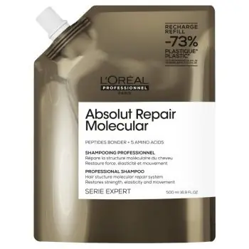 LOREAL Serie Expert Absolut Repair Molecular Shampoo Refill 500ml - pro značně poškozené vlasy - náhradní náplň Akční Cena