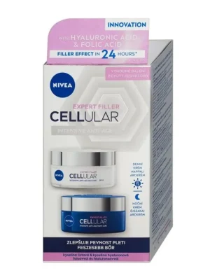 Výhodná Nabídka Nivea Duo denní + noční krém 2x50 ml Hyaluron Cellular Filler Zpevňující