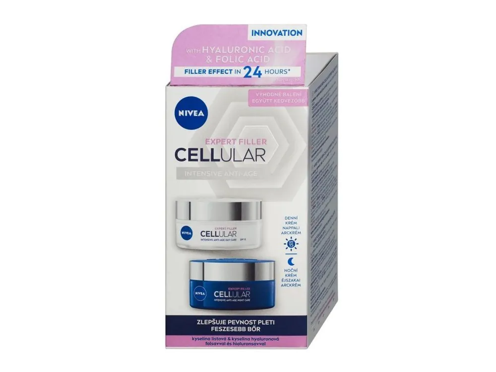 Výhodná Nabídka Nivea Duo denní + noční krém 2x50 ml Hyaluron Cellular Filler Zpevňující