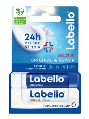 Labello balzám na rty 4,8 g x 2 Original + Repair SPF15 Autentický