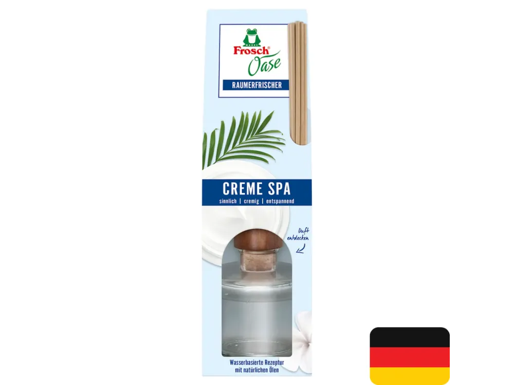 Výprodej Frosch Oase osvěžovač vzduchu 90 ml vonné tyčinky vůně Creme Spa