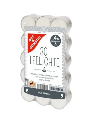 Gut & Günstig čajové svíčky 30 ks 4 h Výprodej