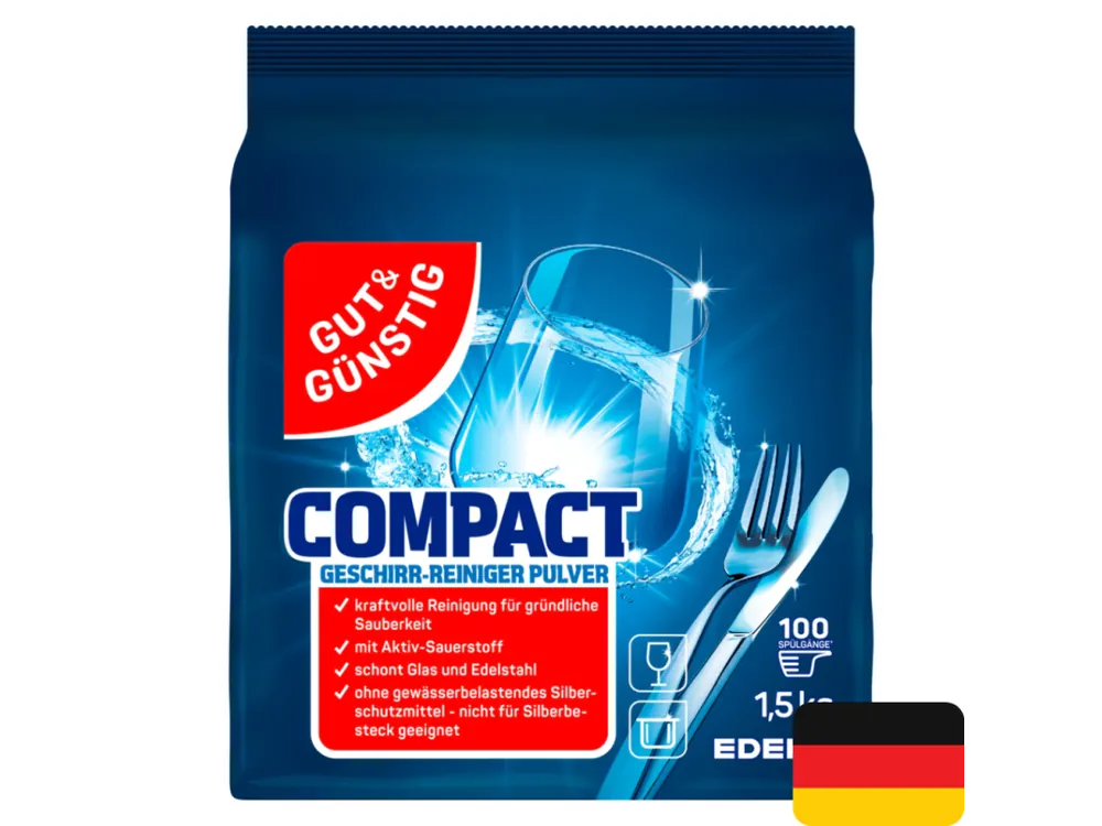 Gut & Günstig prášek do myčky 1,5 kg 100 dávek Compact Dokud Zásoby Vydrží