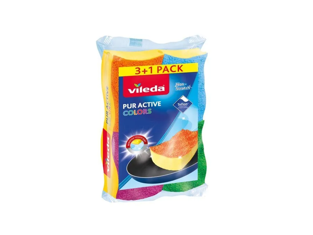 Odeslání Ihned Vileda houbičky střední Pur Active Colors 3+1 ks