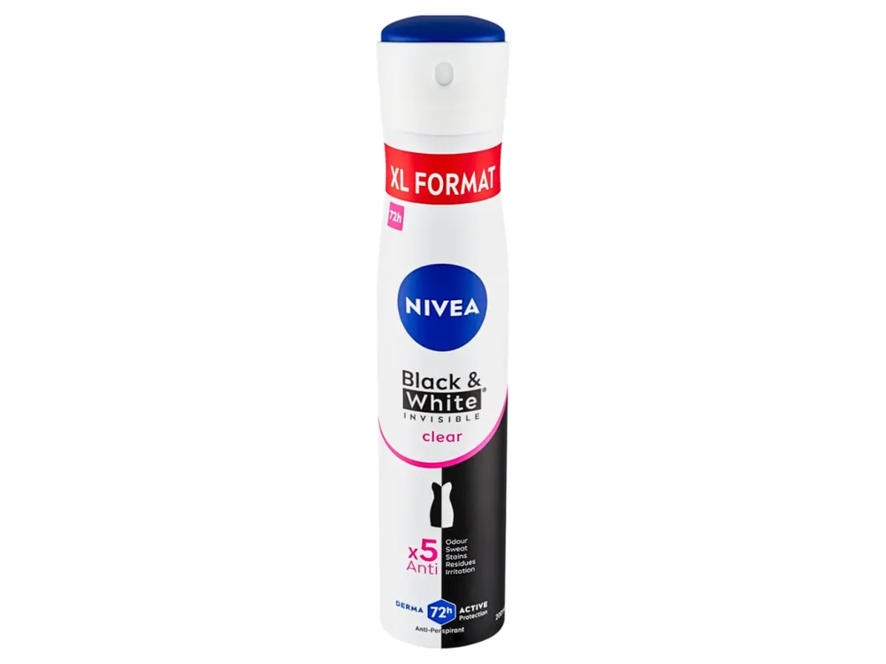 Nivea antiperspirant sprej 200 ml Invisible Black & White Clear XL Nejprodávanější