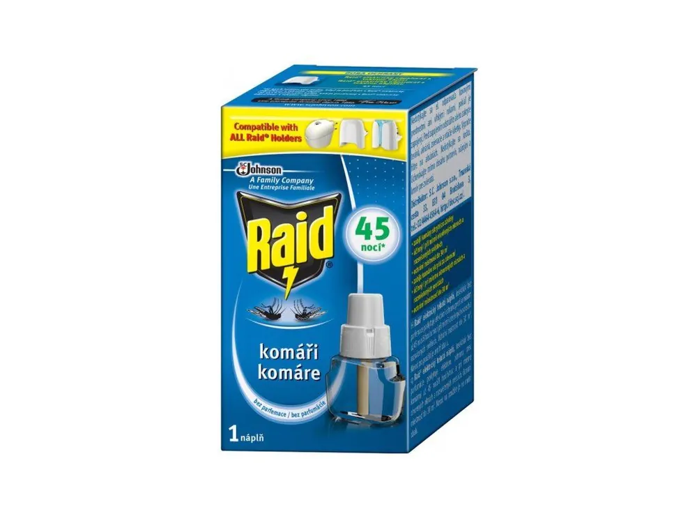 Raid náhradní náplň do elektrického odpařovače na komáry 27 ml = 45 nocí Akční Cena