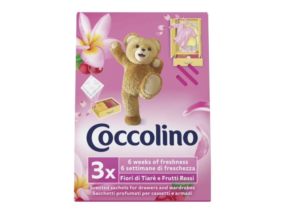 Coccolino vonné sáčky 3 ks vůně květů Tiaré a červených plodů Nejprodávanější