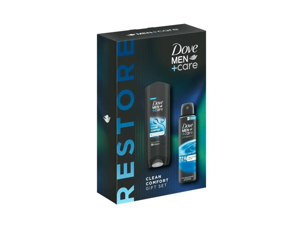 Dove Men dárková sada Restore (sprchový gel 250ml + deospray 150ml) Nejprodávanější