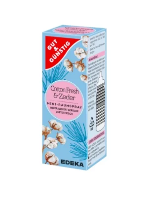 Výprodej Gut & Günstig osvěžovač vzduchu mini spray 25 ml Cotton Fresh & Zeder náplň