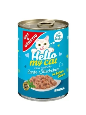 Gut & Günstig Hello My Cat konzerva 415 g Losos v omáčce Aktuální