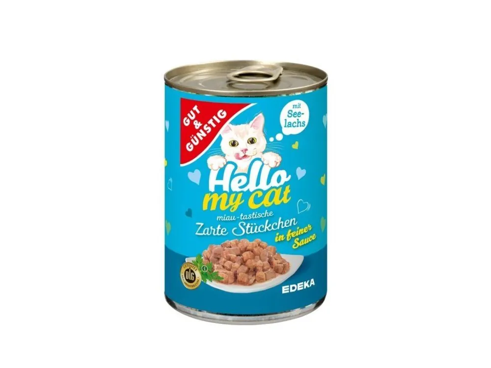 Gut & Günstig Hello My Cat konzerva 415 g Losos v omáčce Aktuální