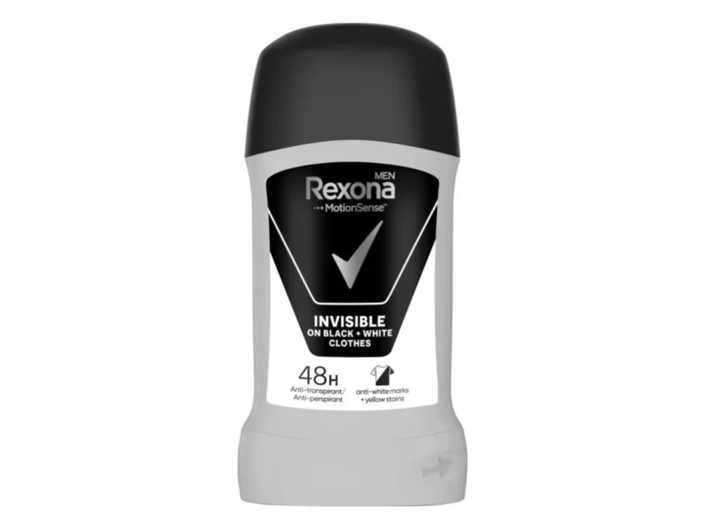 Rexona Men antiperspirant stick 50 ml Invisible Black + White Akce