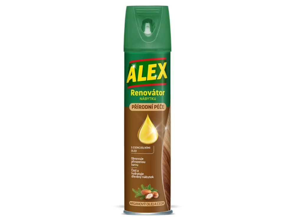 Alex renovátor nábytku 400 ml Arganový olej a cedr Akční Cena