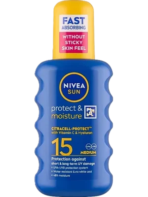 Nivea Sun Protect & Moisture sprej na opalování SPF 15 200 ml Cenová Bomba